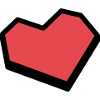 coarse angular red heart