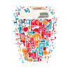 Urbane Kaffeeszene Pop-Art-Design