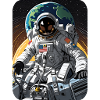 Astronaut flies through space