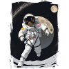 Astronaut running on the moon