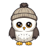 Owl Winter Comic Illustration