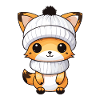 Fox Winter Comic Illustration