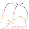 Love Mädchen Pferdekopf