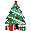 Weihnachtsbaum und Geschenke.