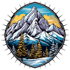 Mountains Winter Symbol