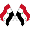 Two flags crossed from Syria