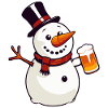 Snowman with beer