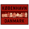 Copenhagen Skyline Red Print