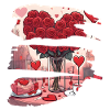 Romantic Dinner Red Love Hearts