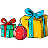 Weihnachtsgeschenkkugeln und -boxen