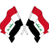 Two flags crossed of Iraq