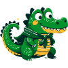 Alligator mignon avec cape