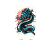 Japanese Dragon Red Sun