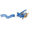 Airplane with happy birthday banner