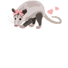 Naughty possum with bow lover