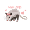 Opossum Herzchen Mädchen Geschenkidee