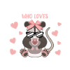 Fille Opossum Amour Coeur Motif