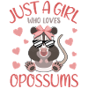 Girl Opossum Love Heart Motif