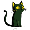 Grüne Cartoon-Katze