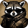 Cool raccoon with sunglasses