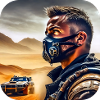 Cool rudeboy with steampunk car