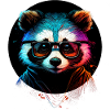 Hipster-Waschbär
