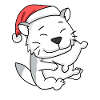 Cat Cute Burmilla Tired Christmas
