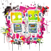 Farbenfrohes Roboter-Duo