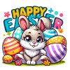 Happy Easter - Easter Bunny Illustration