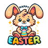 Happy Easter - Easter Bunny Illustration