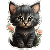 Cuddly Kitten Sticker