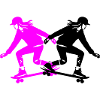 Skateboarding Woman Silhouette Skateboard