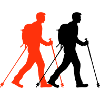 Nordic Walking Man Silhouette