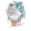 Dunkle Kunst Wolf Wald Mythisch