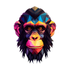 Chimpanzé de style géométrique