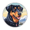 Beauceron hunderace tegneserie Kawaii akvarel