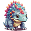 Cute Pastel Ankylosaurus Dino Comic