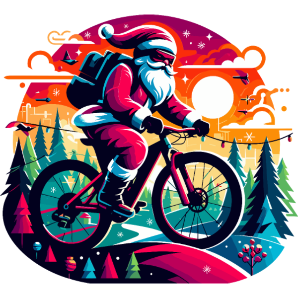 Koszulka "Swięty Mikołaj na rowerze MTB Prezent na święta"