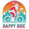 Festive Santa Cycling Illustration