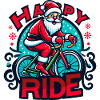 Festive Santa Bicycle Illustration