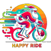 Vibrant Santa Cycling Illustration