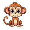 Cartoon monkey is smiling