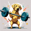 Labrador lifts weights