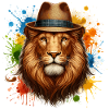 Lion with hat