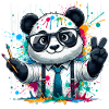 Farbenfroher Panda