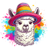 Buntes Cartoon-Lama: