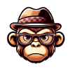 Playful monkey with glasses
