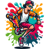 Skateboard mit Farbklecksen