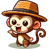 Cute Monkey Cartoon with Hat