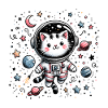 Chat Cosmique Astronaute
